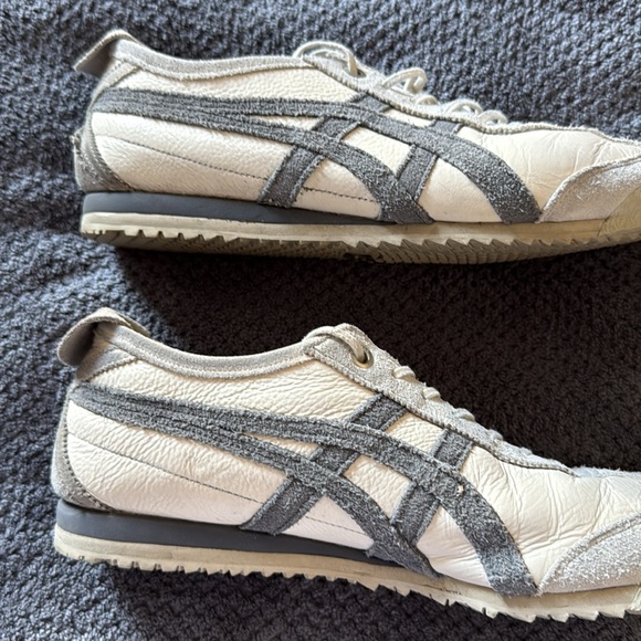 Onitsuka Tiger Mexico 66 White Gray Suede Leather Sneakers 6.5 Retro Low Top - Picture 10 of 14